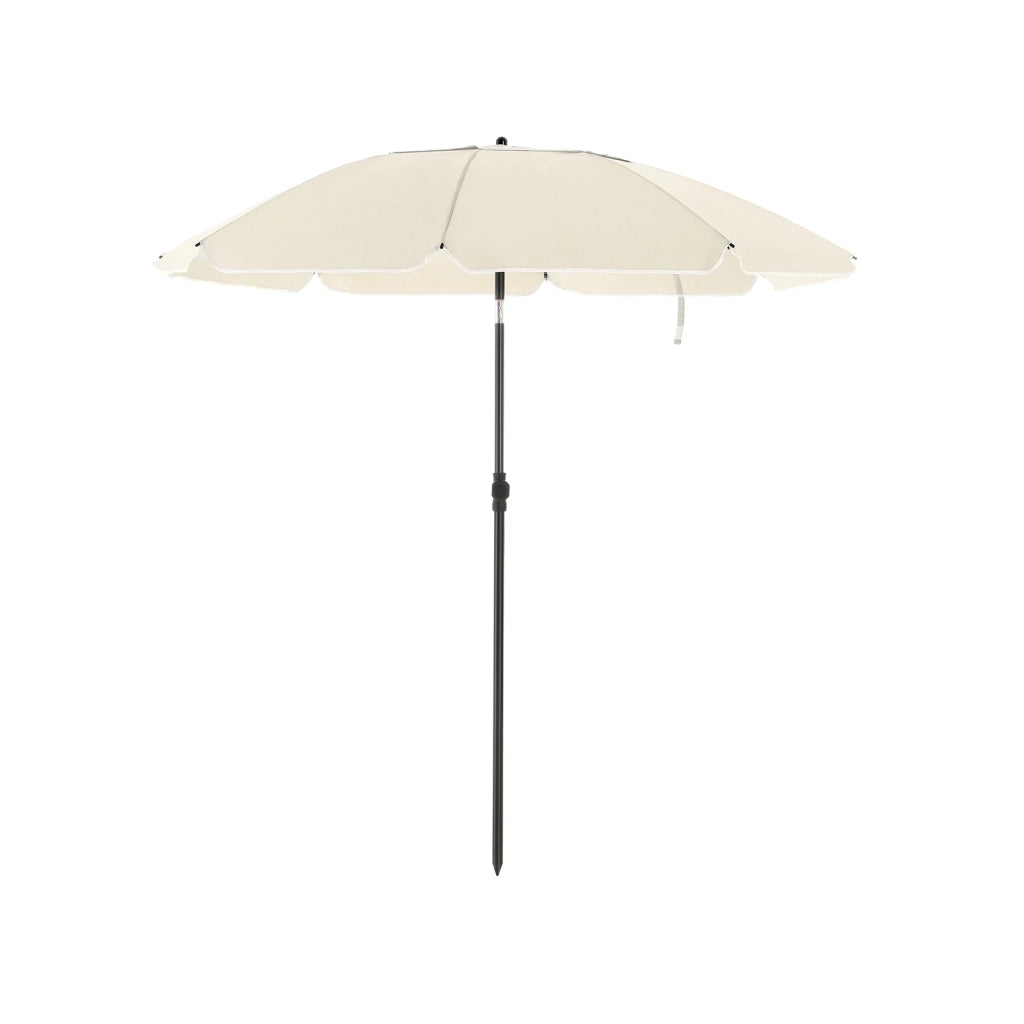 Ombrellone da giardino diametro 2 m ombrellone protezione UPS 50+ inclinabile portatile antivento stecche in fibra di vetro con borsa beige 12_0001818