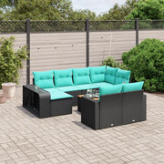 Set Divani da Giardino 11 pz con Cuscini Nero in Polyrattan 3228917
