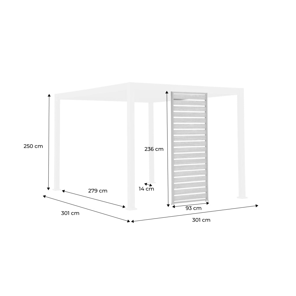 Persiana 1m in alluminio effetto legno per pergola triomphe, antracite