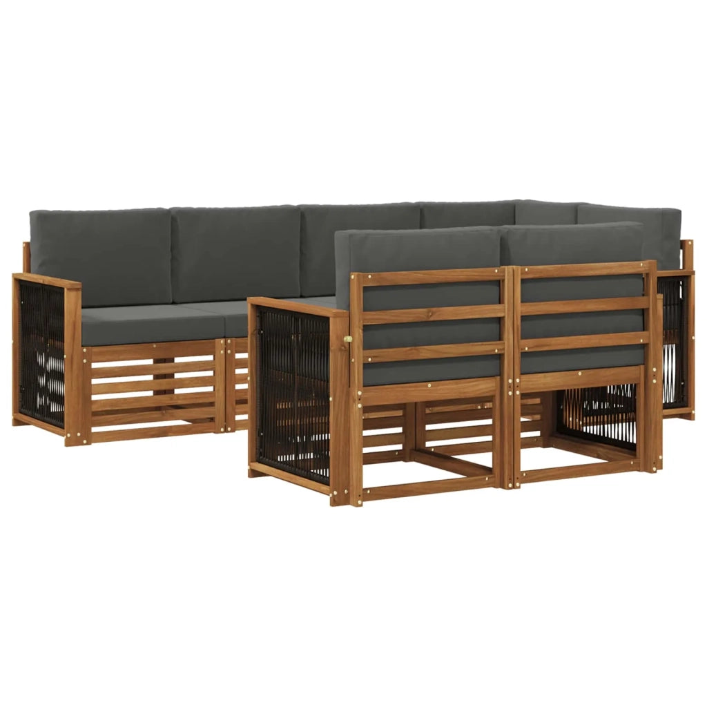 Set divano sezionale con cuscino 6 pcs Naturale e Antracite 3384473