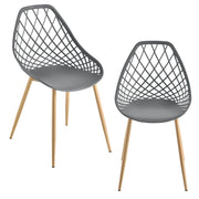Set di 2 sedie da pranzo con seduta in plastica 83 cm grigio 03_0006038