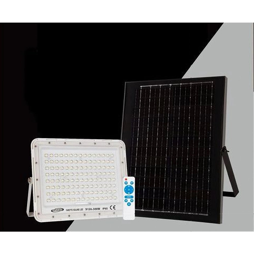 Trade Shop - Faro Faretto Pannello Solare 300w Luce Fredda 6500k Ip65 Telecomando S12a-300w -