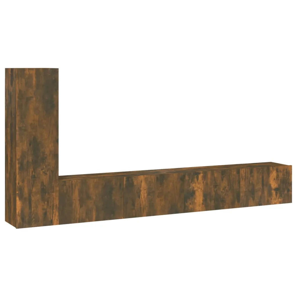 Set Mobili Porta TV 3 pz Rovere Fumo in Legno Multistrato 3114323