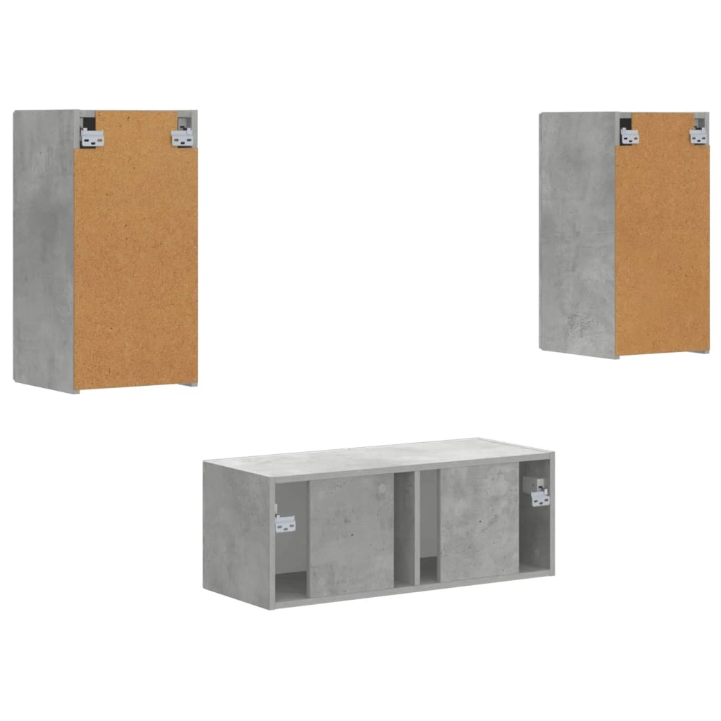 Set mobile TV 6 pcs Grigio cemento Legno multistrato