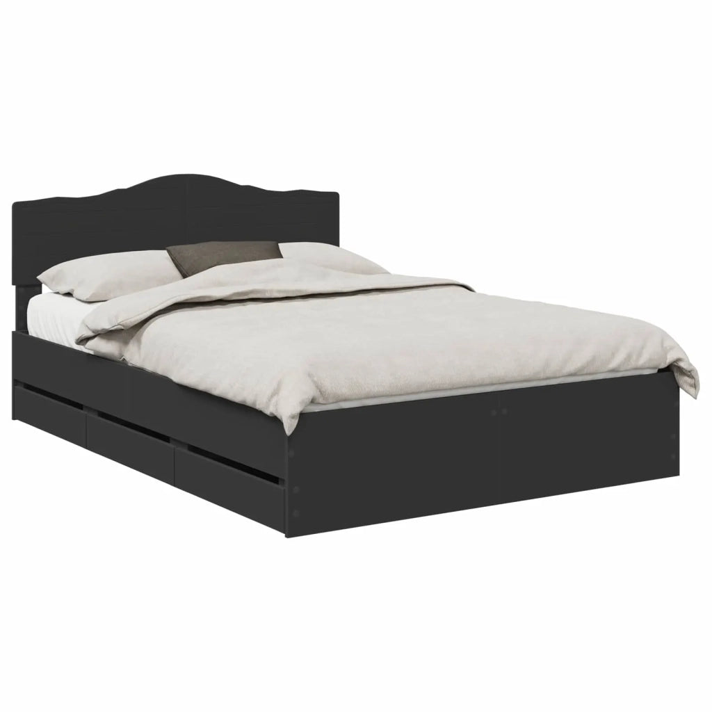 Struttura del letto Nero 150 x 200 cm Legno Ingegnerizzato