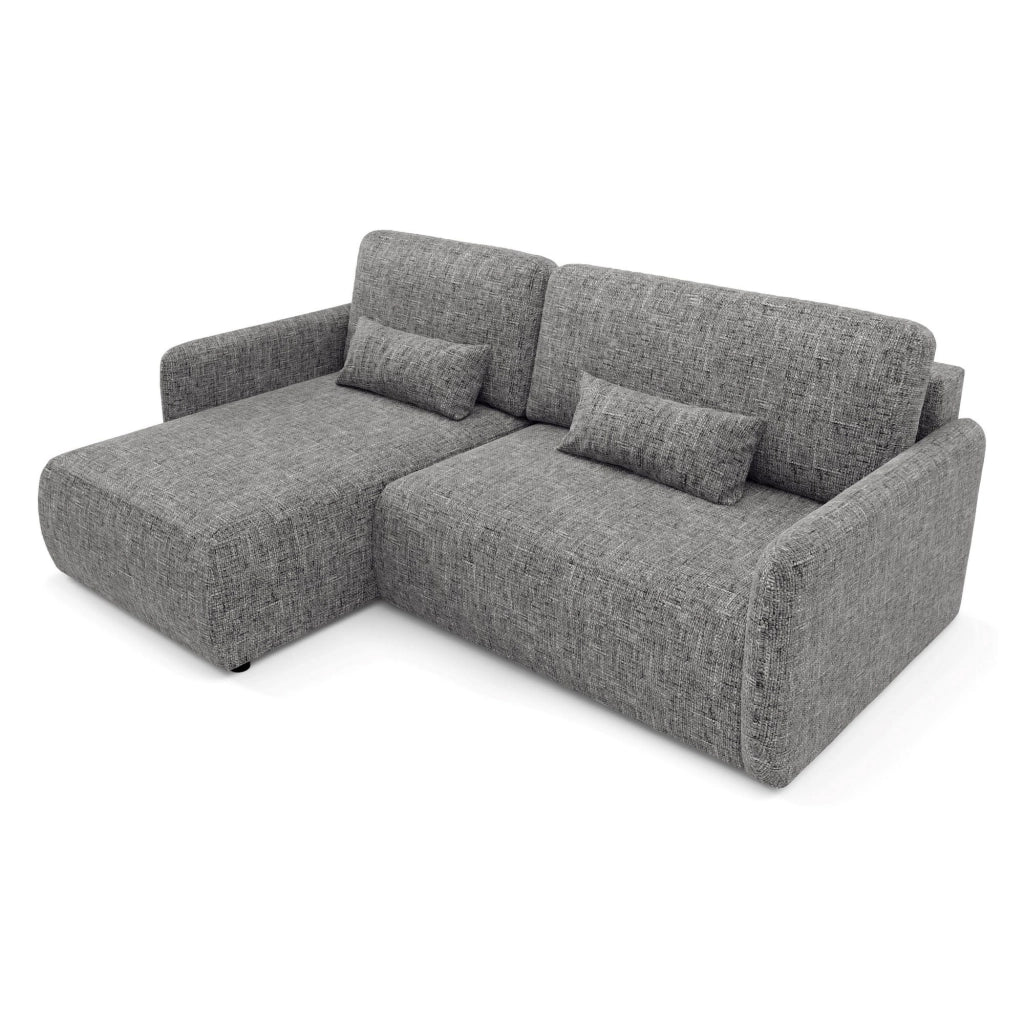 Pagno, Divano Letto con Penisola Contenitore, 207x148 cm Grigio