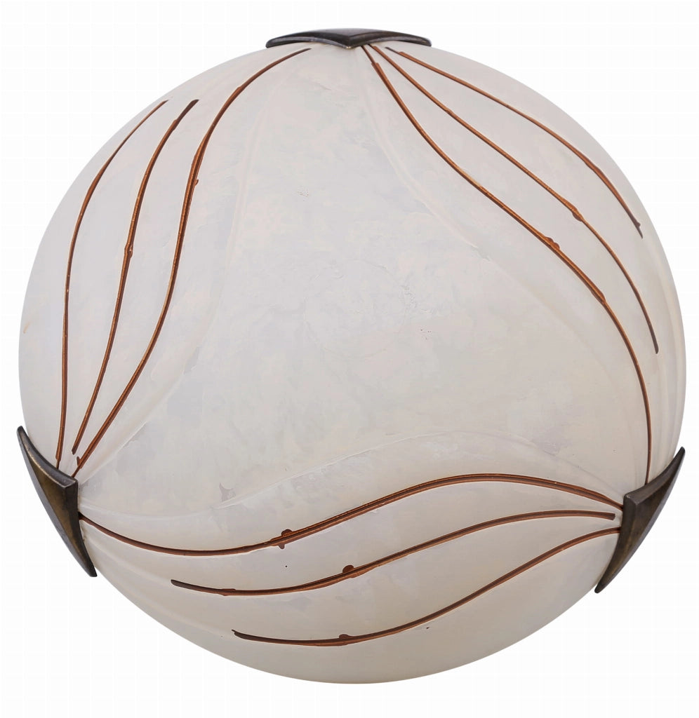 Plafoniera Candellux AGA 30cm vetro bianco/patina E27