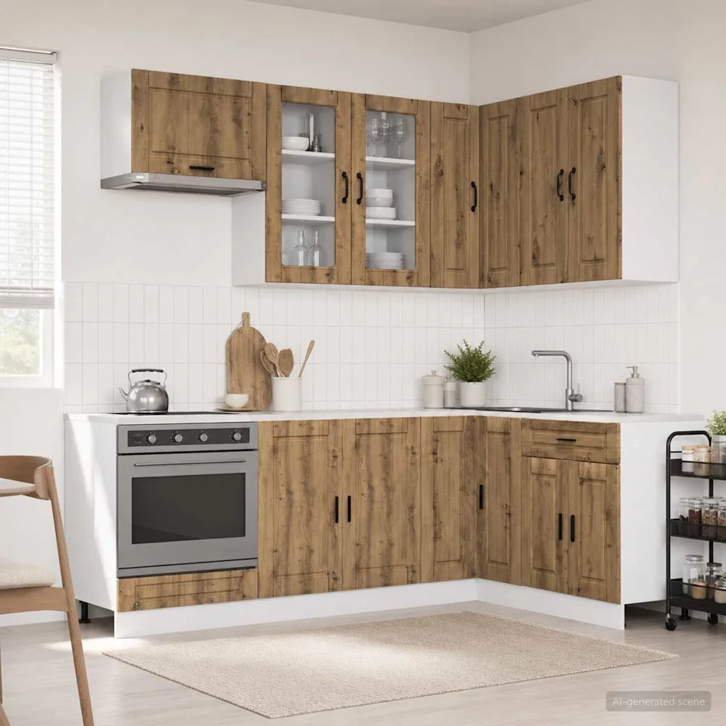 Unità Cucina PORTO 8 pz Rovere Artigianale Legno ingegnerizzato 3438496