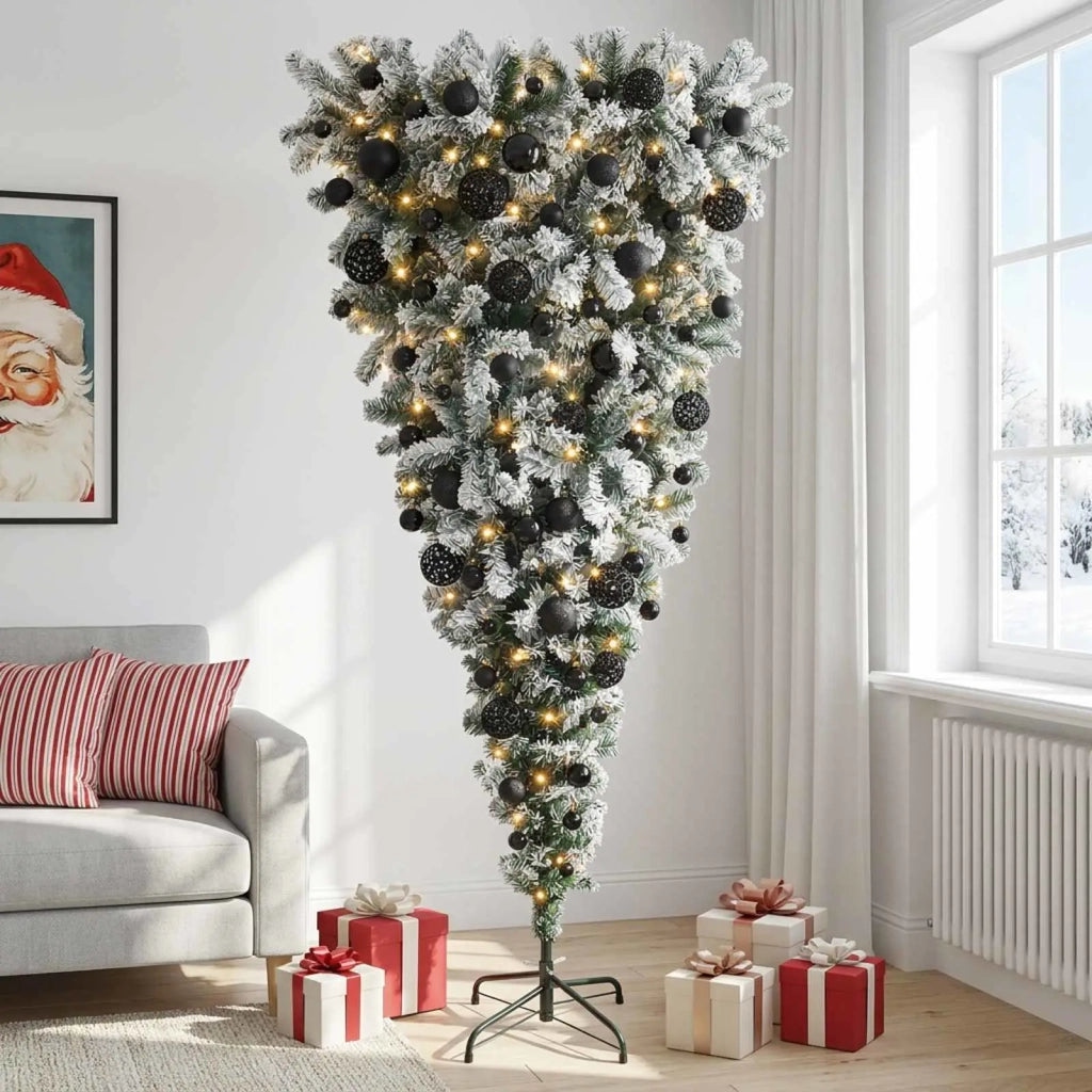 Albero di Natale artificiale rovesciato con rami snodati 210 cm 3460853