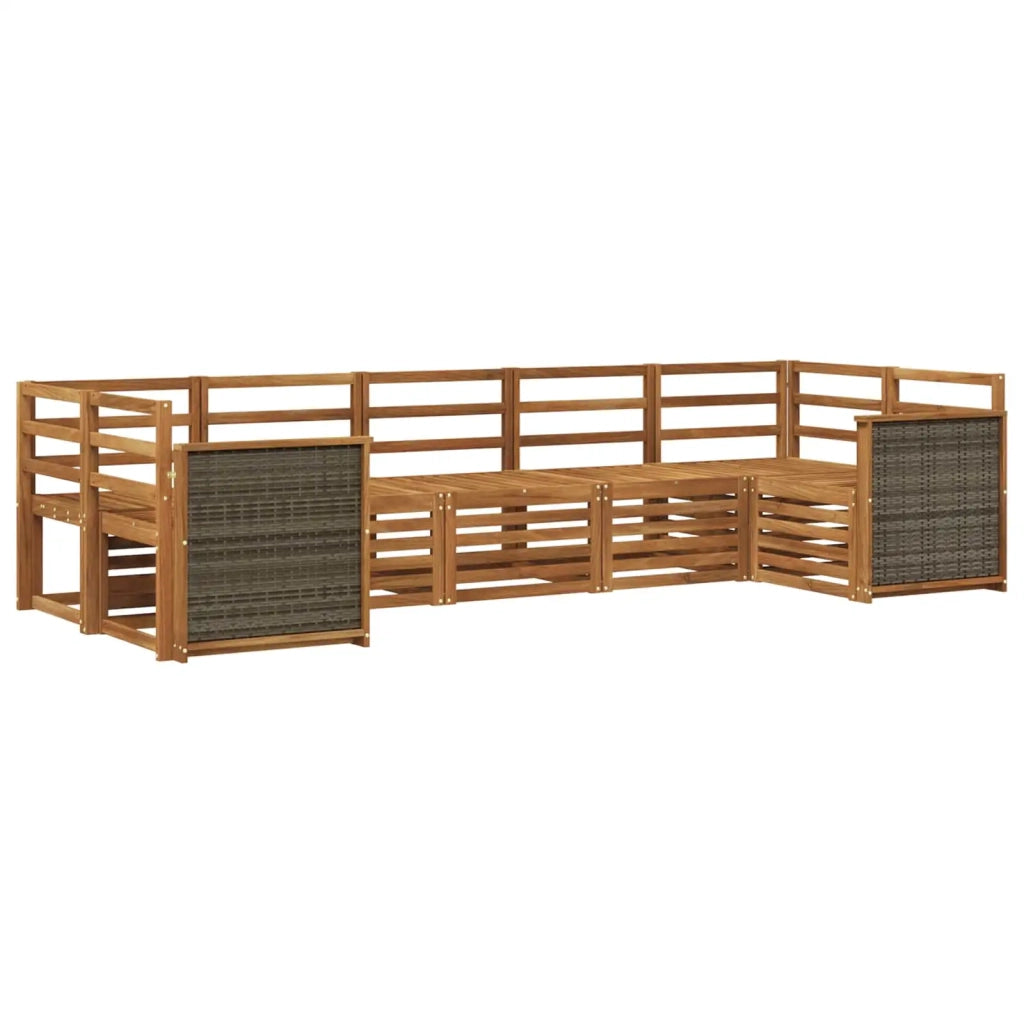 Set di divani da esterno 6 pz Naturale Legno di Acacia Massello 3384795