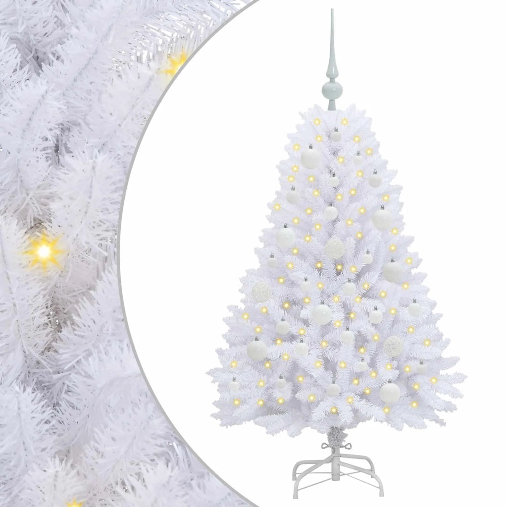 Albero di Natale Artificiale-Albero Natalizio con Rami Pieghevoli Bianco 120 cm 438357
