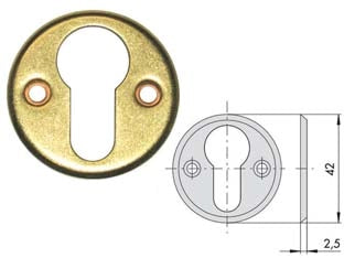 BOCCHETTE IN OTTONE SAGOMATE 06010 00- - mm.42, spessore mm.2,5 (06010000) - 5 pezzi CISA