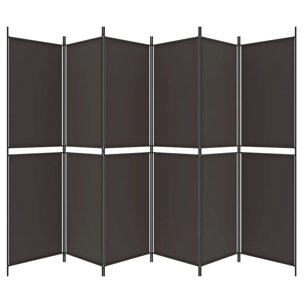 Divisorio a 6 Pannelli Marrone 300x200 cm in Tessuto cod mxl 64369