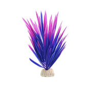 Trade Shop - Pianta Piantina Artificiale Per Acquario Piante Finte Plastica Viola Blu Punta -