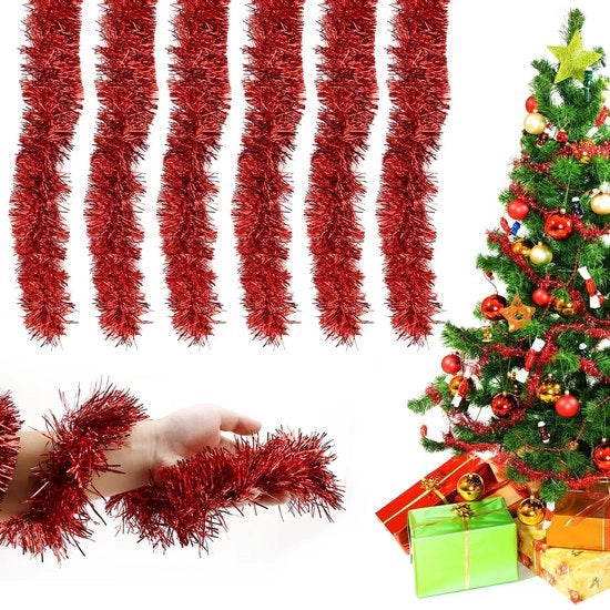 Decorazioni per albero di Natale in lametta da 6 pezzi - 12 m