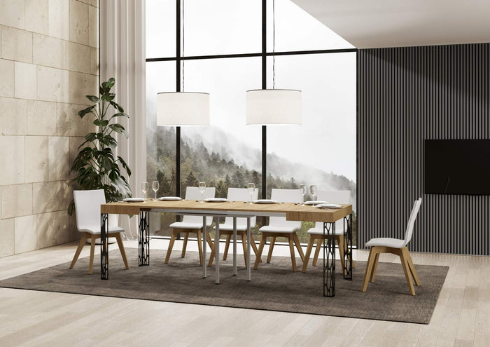 Tavolo Allungabile 90-246x90x77 cm Ghibli Allungabile piano Quercia Naturale