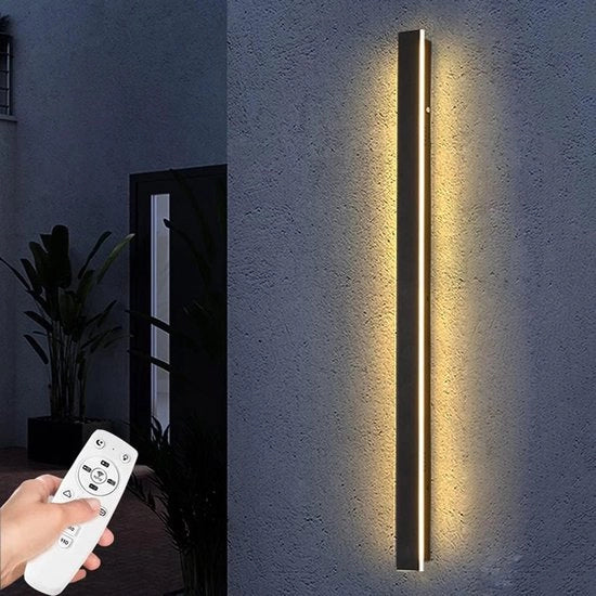 Luce di Parete per Uso Indoor ed Outdoor con Comando a Distanza - Luce di Parete Moderna a Dimmaggio IP65 Acquaintanibile per Giardino Terrazza Garage Porta d'ingresso 30 W/60 cm