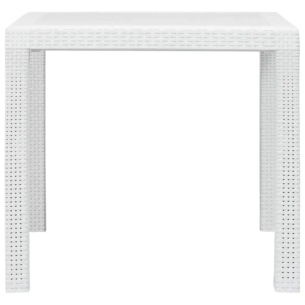 Tavolo da Giardino Bianco 79x79x72 cm in Plastica Stile Rattan 45601