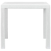 Tavolo da Giardino Bianco 79x79x72 cm in Plastica Stile Rattan 45601