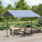 Tenda da Sole-Tenda parasole per balcone Blu e Bianca 300x300 cm in Tessuto e Acciaio