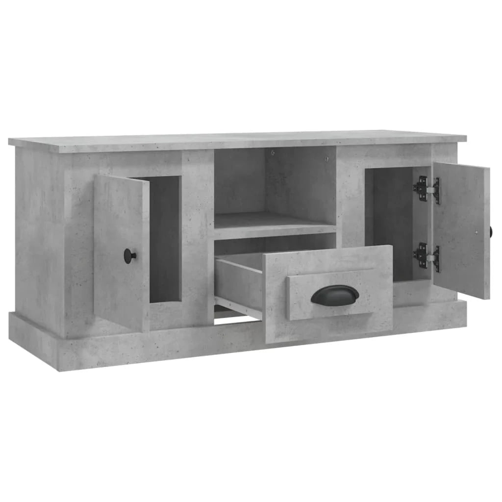 Mobile TV multimediale scaffale TV mobile TV sala da pranzo soggiorno camera da letto 100 x 35,5 x 45 cm legno ingegnerizzato grigio 02_0025524