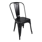 Sedia industriale in metallo, sedia impilabile nera (2 pz.) - Maggie - SD10MAM