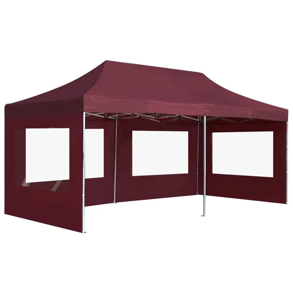 Gazebo Professionale Pieghevole Alluminio con Pareti 6x3m Vino 45509