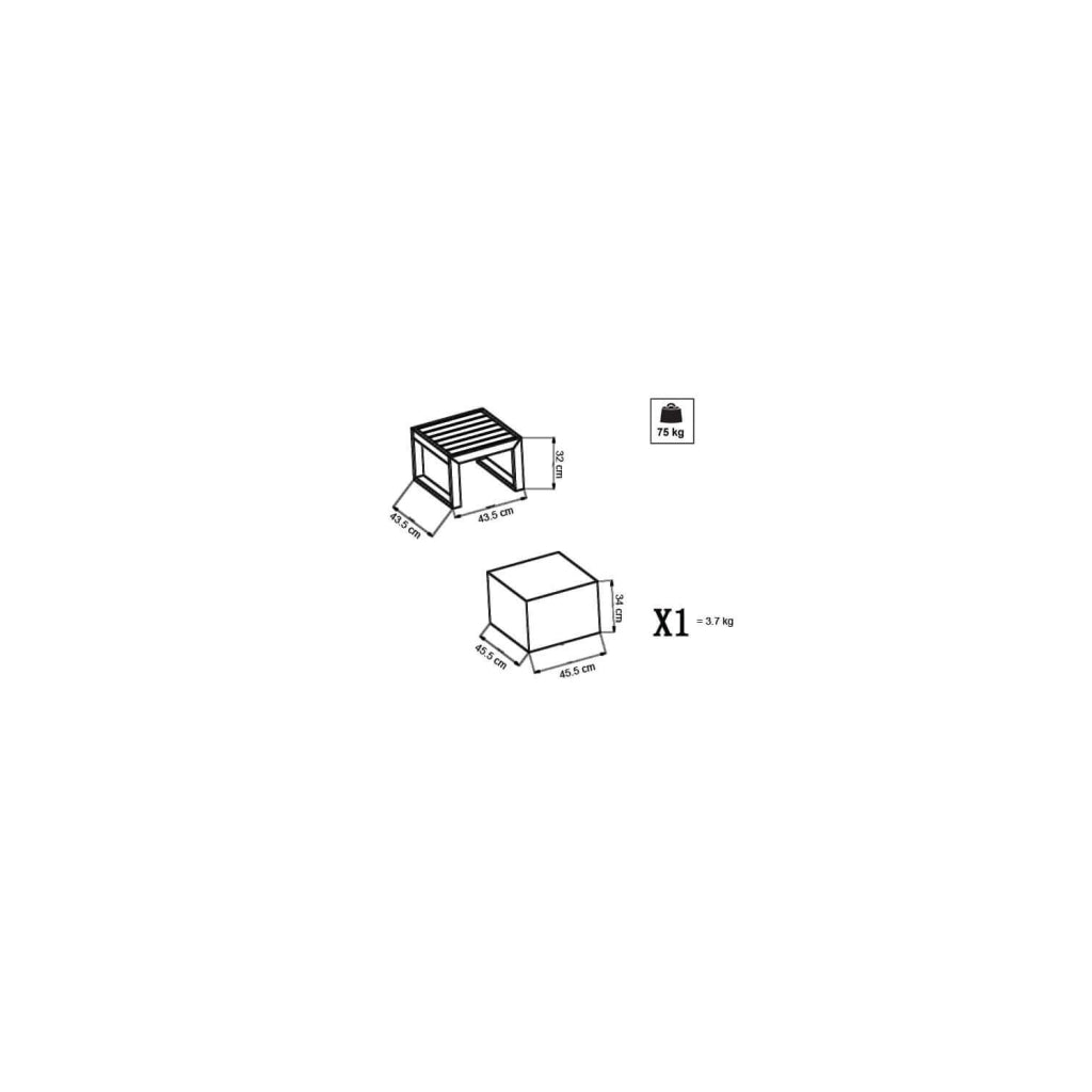 Tavolino in alluminio da giardino 45x45cm Taupe mod. Cuba
