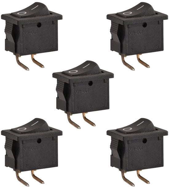 Interut Attivatore di Interruzione - ABB - ON-OFF - Per apparecchi domestici - Nero - 6A 250VAC/125VAC - Adatto per auto e barca - 5 pezzi