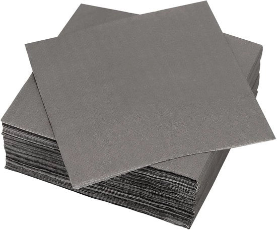Set di tovaglioli per cocktail da 360 pezzi - 25 x 25 cm - Carta grigia - Assorbente/Schevroso - Set elegante per feste e compleanni