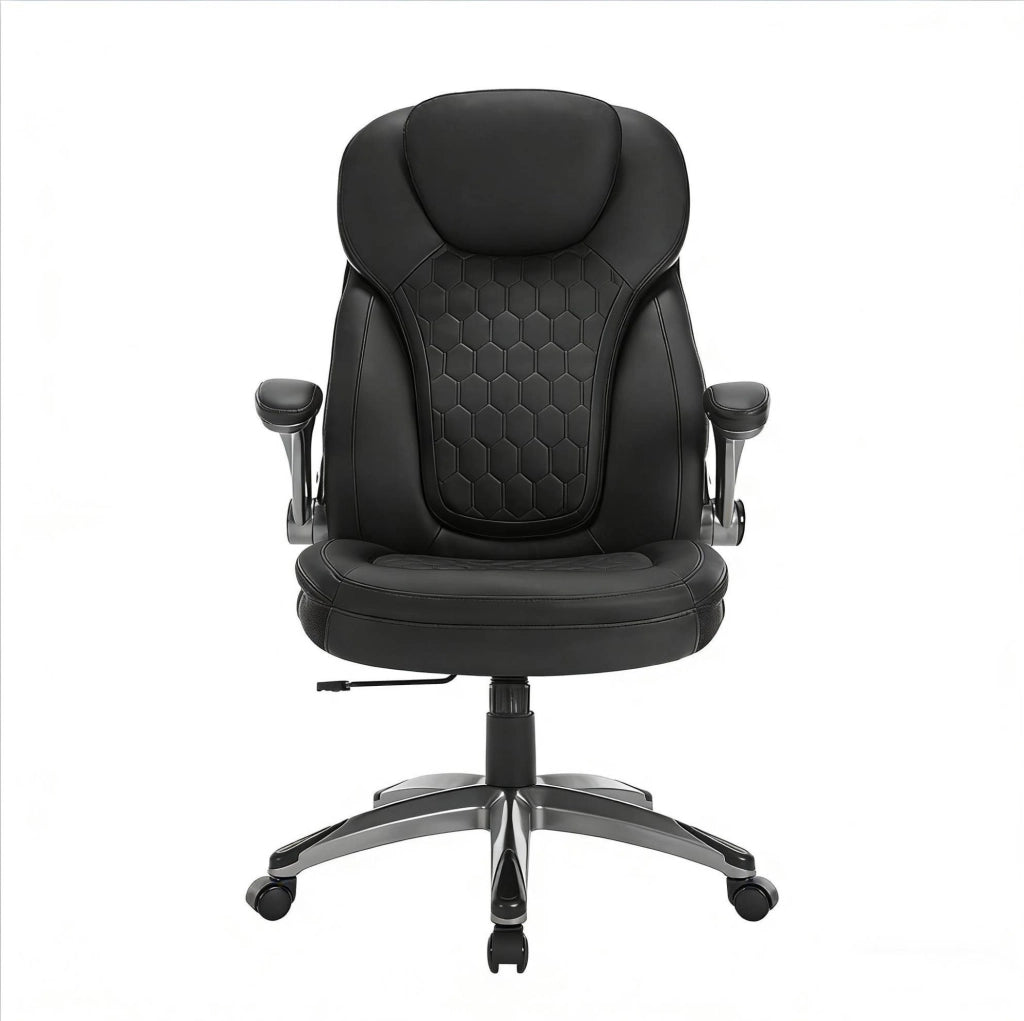 Sedia da Ufficio con Schienale Alto, Executive, Regolabile in Altezza, Nero