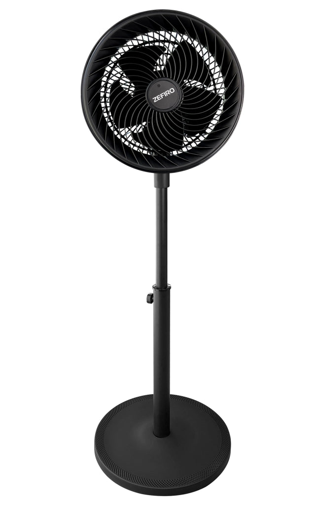 Ventilatore Piantana 70 Watt Base Rotonda 3 Velocità Grande Potente Oscillante Silenzioso Alto 90 Cm 5 Pale Colore Nero Design Moderno Prodotto Certificato Ce RoHS