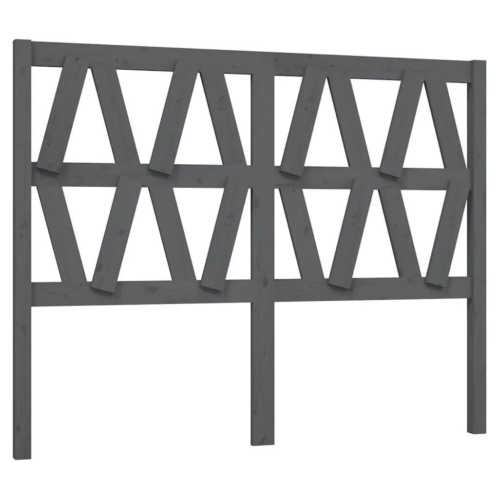 Testiera | Testata per Letto Grigia 146x4x100cm in Legno Massello di Pino