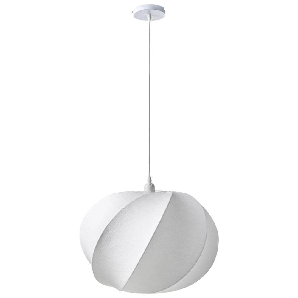 Lampada a sospensione in finta seta bianca Plafoniera Sala da pranzo Soggiorno Stile moderno