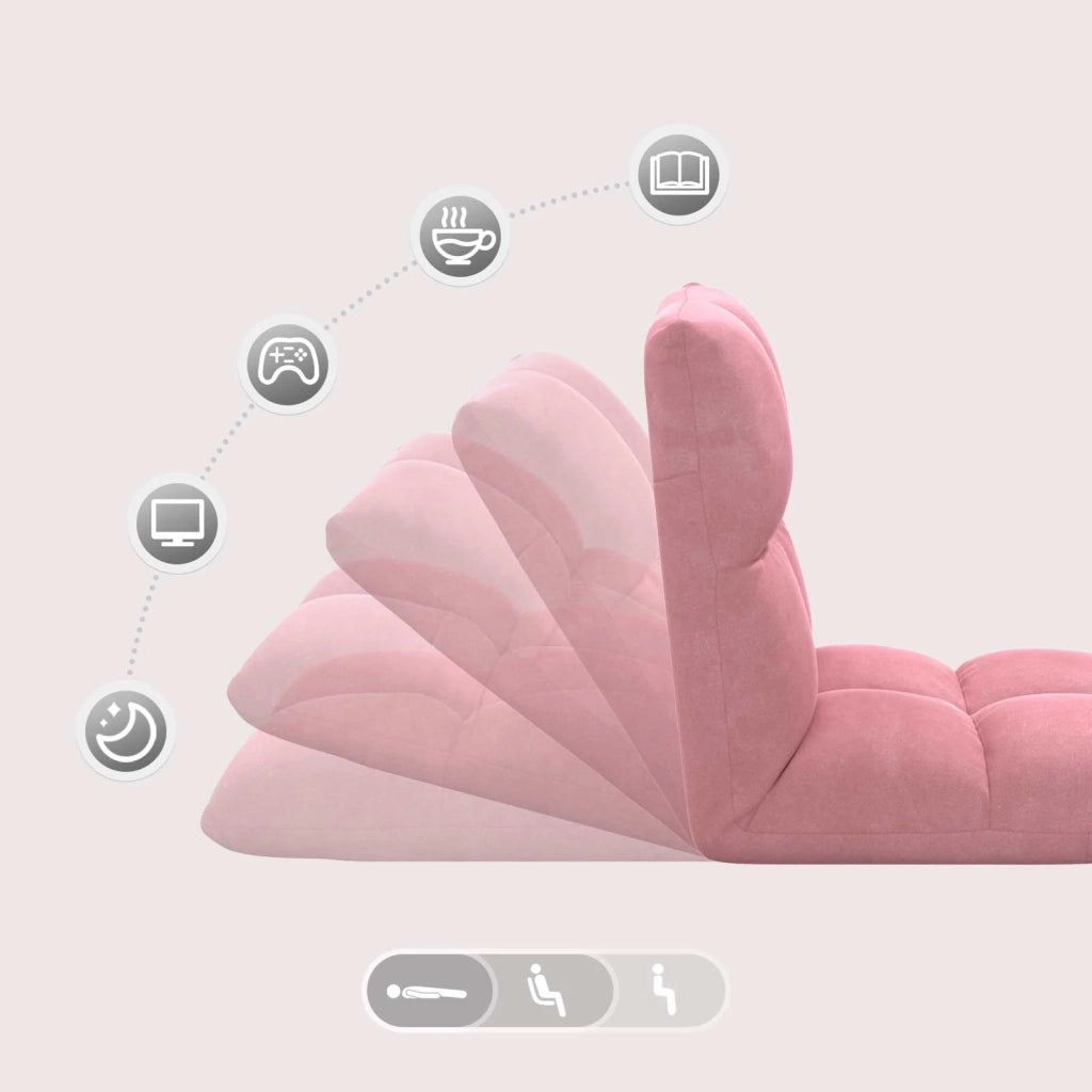 Sedia a pavimento regolabile Rosa Velluto