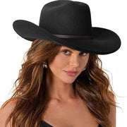 Cappello Fedora a forma retro con bordo pieghevole per signore western