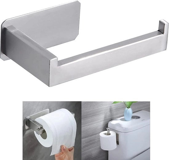 Supporto per carta igienica, supporto per rotoli, adesivo senza perforazione, supporto per rotoli del water, in acciaio inossidabile, per toilette, bagno, cucina. 

Modello: 304 inox