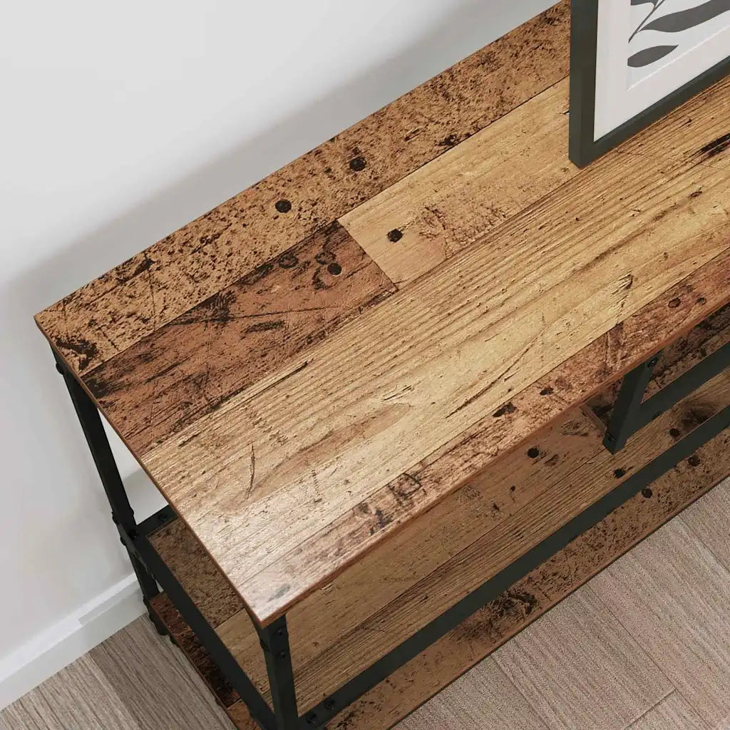 Tavolo consolle con lo scaffale Legno vecchio 100 x 30 x 75 cm