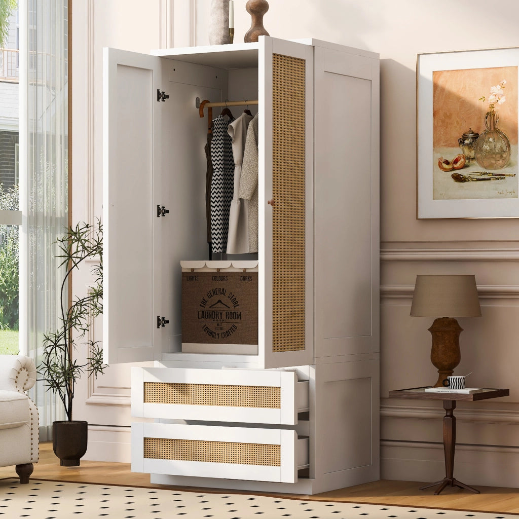 ARMADIO con doppie ante, 70 x 55 x 170 cm, Legno, Bianco