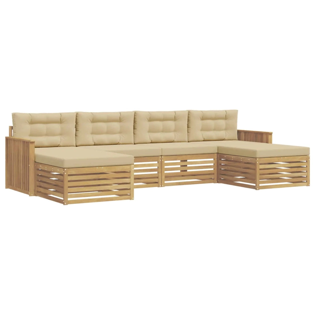 Set di divani da esterno 6 pcs Bianco e Beige 3390923
