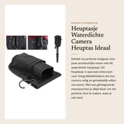 Supporto per fotocamera a schiena - Impermeabile - Tasca per fotocamera - Supporto per monopodo - Regolabile - Leggero - Antiscivolo.