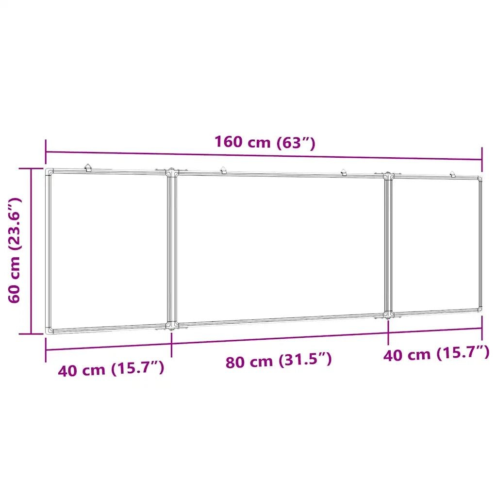 Lavagna Magnetica Pieghevole 160x60x1,7 cm in Alluminio CFW7796154