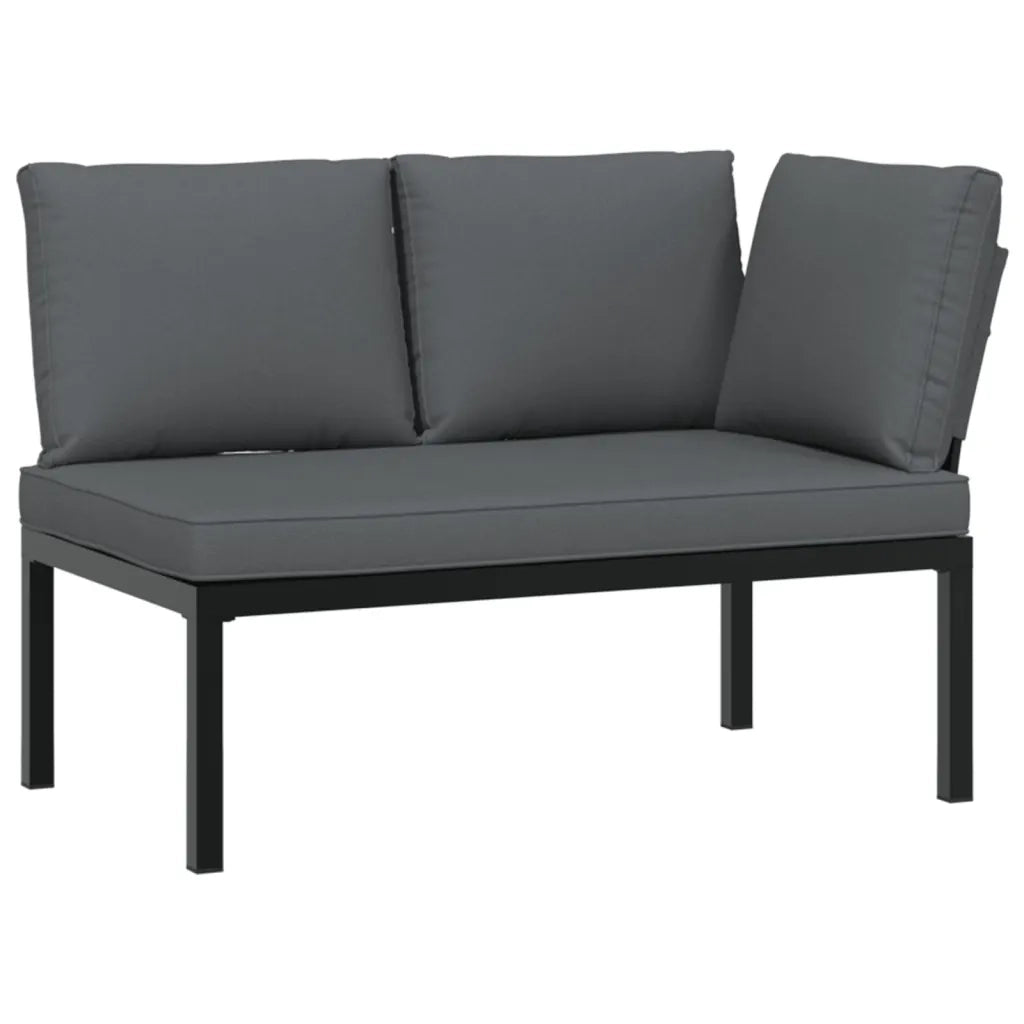 vidaXL Set Divani da Giardino 2 pz con Cuscini in Alluminio Nero