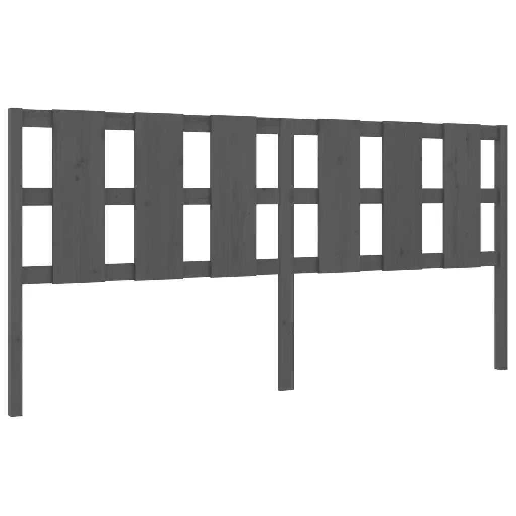 Testiera per Letto Grigia 205,5x4x100 cm Legno Massello di Pino cod mxl 31859