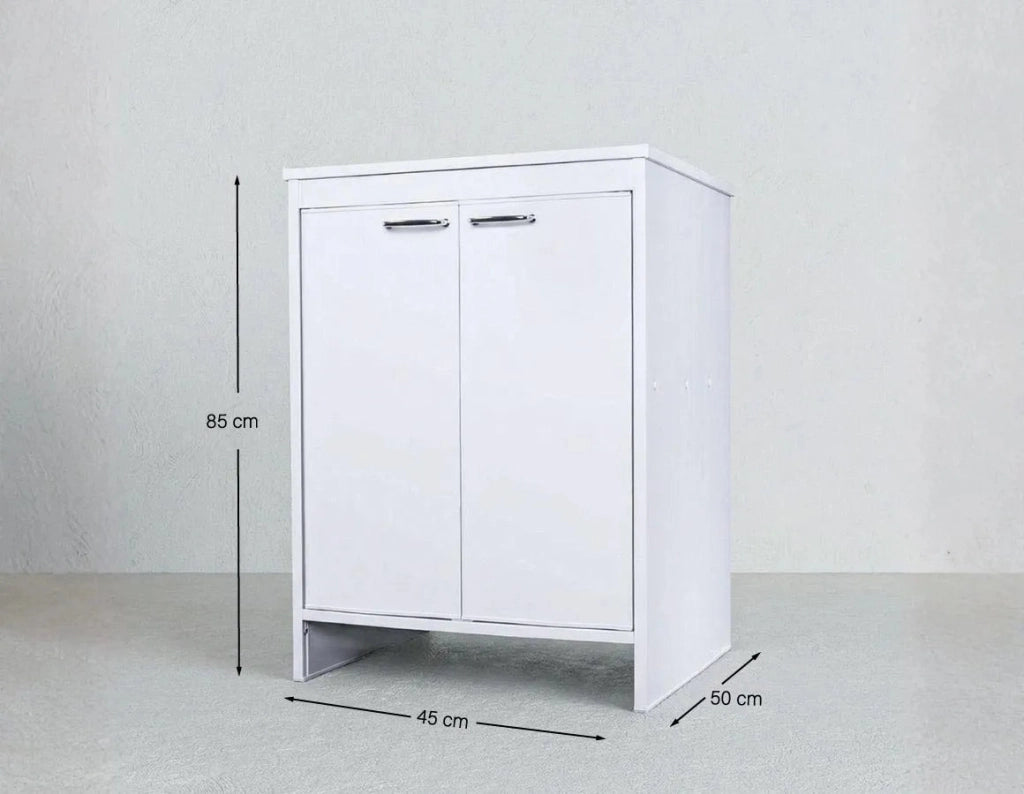 Base Lavanderia NEXA BASE 60 – Mobile Lavanderia in PVC con Ripiano Interno – 60x50x85 cm Bianco_