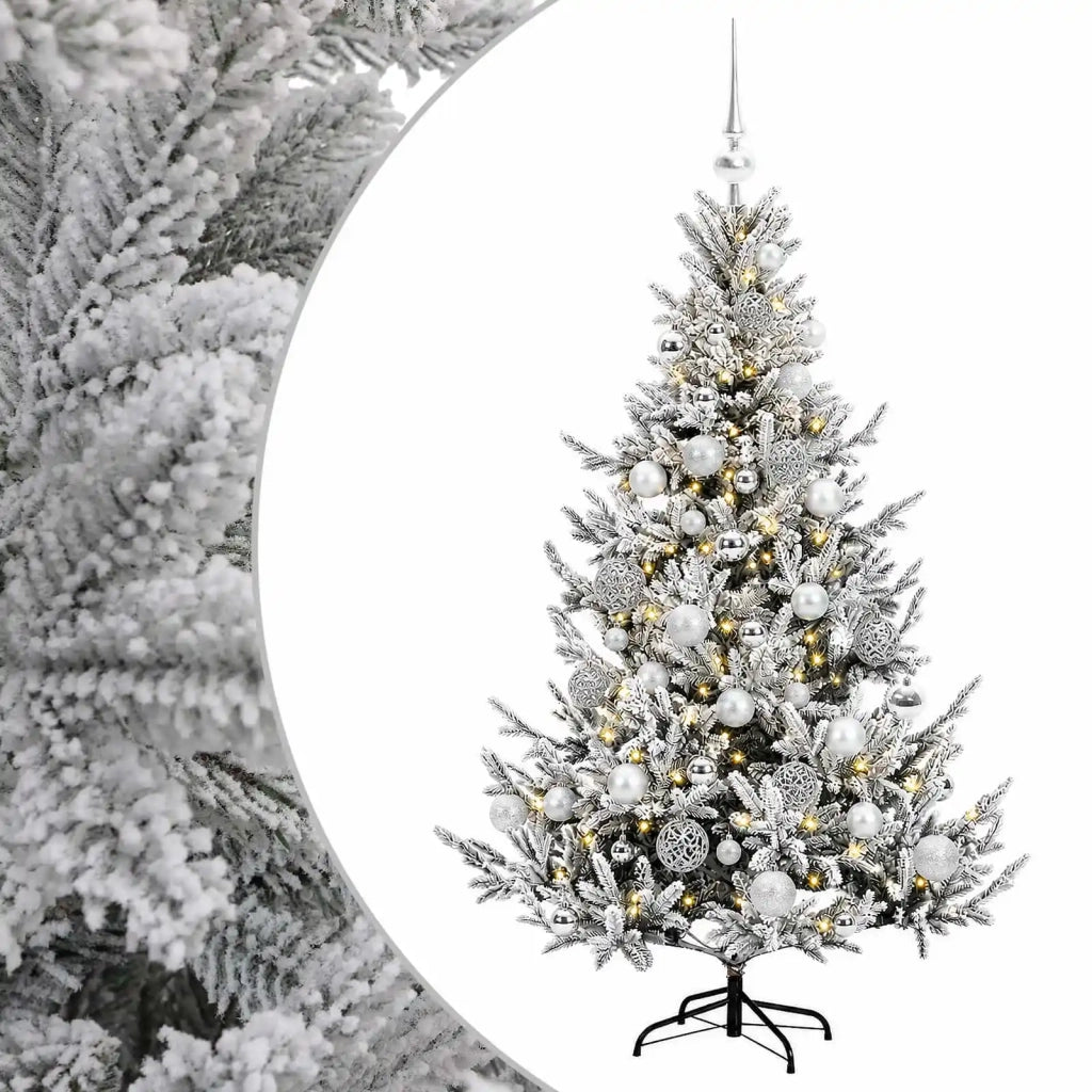 Albero di Natale artificiale con palline 120 cm 150 LED 3465975