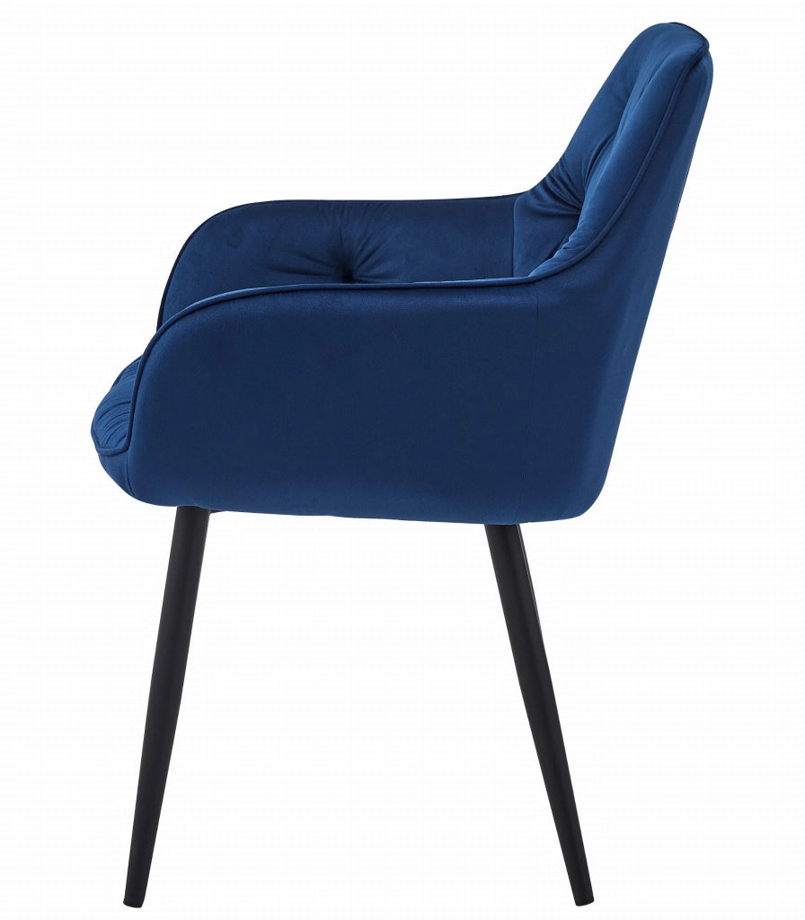 Sedia VALORA LUKK - Velluto blu navy per soggiorno, cucina, sala da pranzo