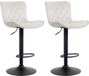 Sgabello Emma Bar Set di 2 crema,Velluto