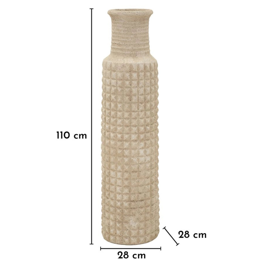 Vaso Decorativo VKH1035, Beige, Poliresina, 28x28x110 cm