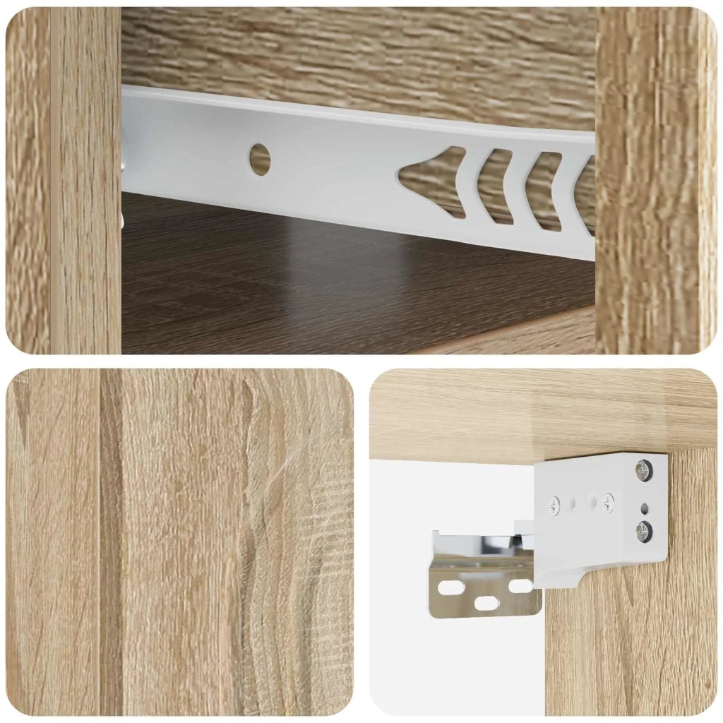 Comodino | Armadio da Notte | Mobiletto da notte a muro Rovere Sonoma 49 x 34,5 x 20 cm